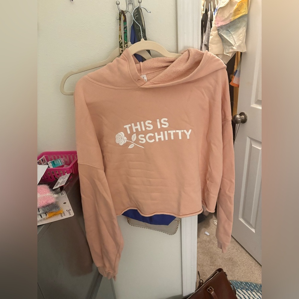 Bella Canvas Blush Pink Graphic Hoodie with White Print